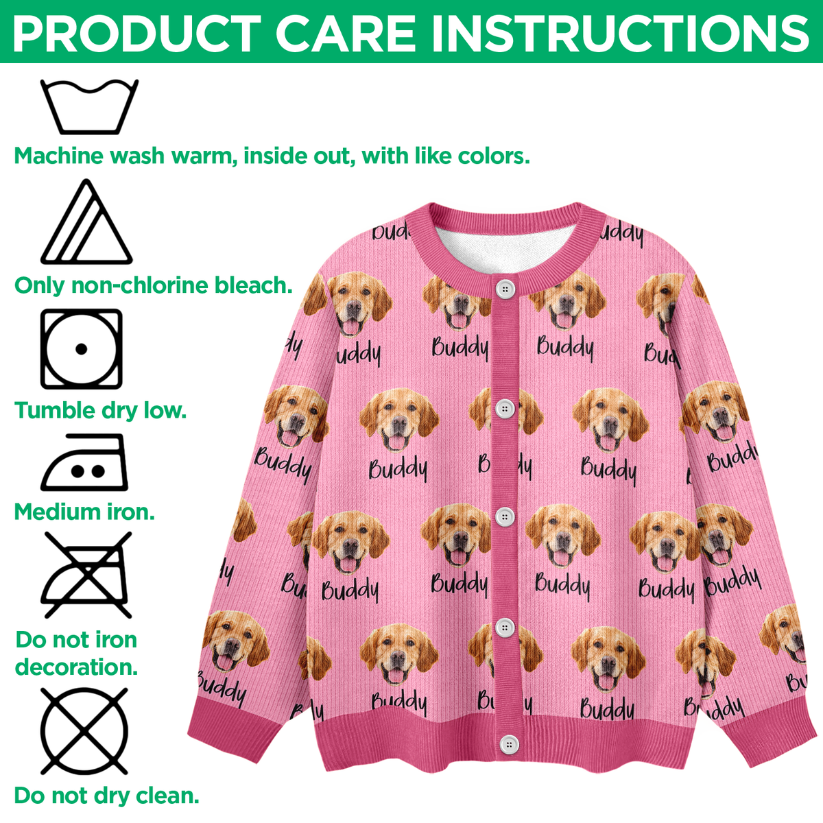 Custom Pet Portrait Photo Ugly Cardigan - Personalized Dog/Cat/Person Photo & Name Gif For Christmas CH07 899808