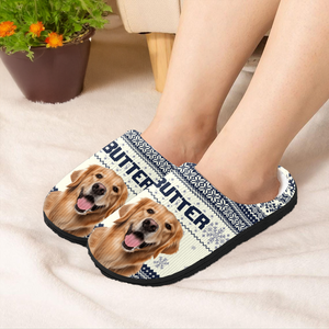 Custom Dog Photo Christmas Slipper For Dog Lovers CH07 896406