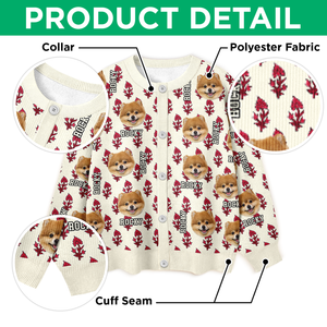 Custom Dog Cat Photo With Hand Block Print Ugly Cardigan For Dog/Cat Lovers LM32 897191