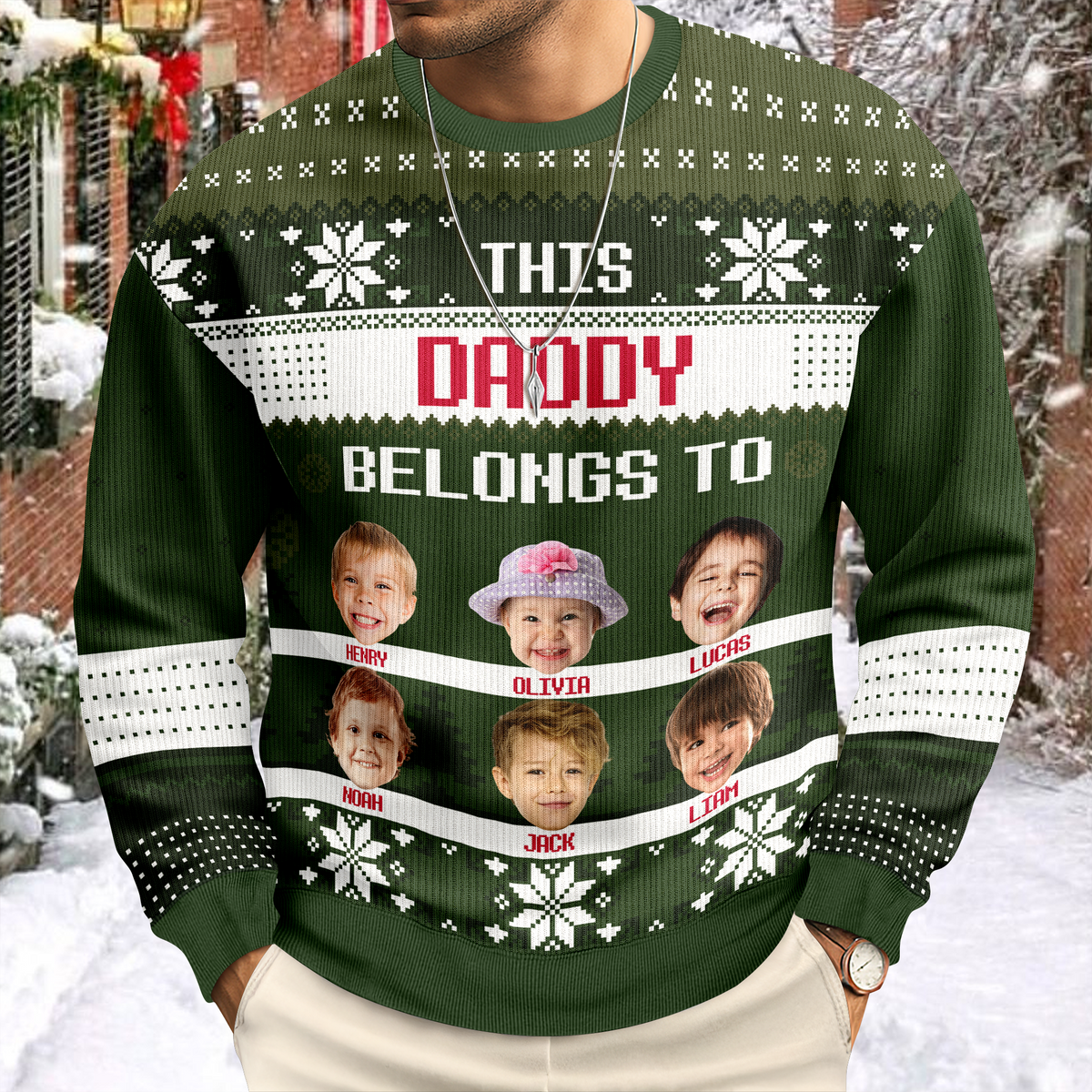 Custom Photo This Grandma Belongs To Christmas Ugly Sweater HO82 900036