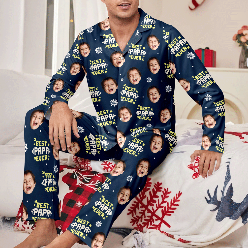 Custom Photo Best Daddy Ever Funny Kids Christmas - Personalized Pajamas CH07 899722