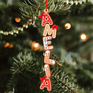 Personalized  Gingerbread Alphabet Christmas Wood Ornament Family Gift HO82 900160