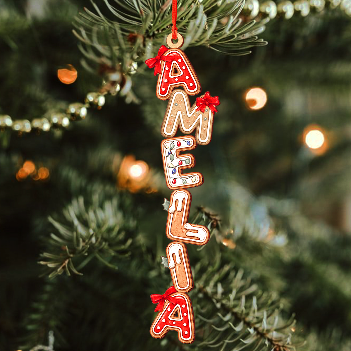 Personalized  Gingerbread Alphabet Christmas Wood Ornament Family Gift HO82 900160