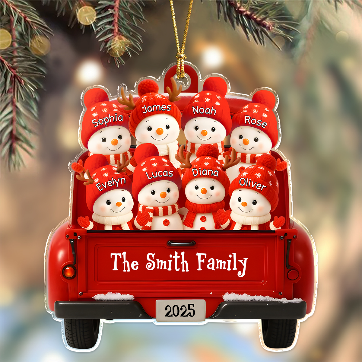 Personalized Snowman Family Acrylic Ornament Gift For Mom, Dad, Brother, Sister, Kids HO82 900176