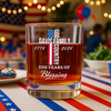 Custom Family Name Patriotic American, 250 Years of Blessing God Whiskey Glass LM32 899017