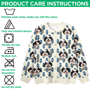 Custom Dog Cat Photo With Hand Block Print Ugly Cardigan For Dog/Cat Lovers LM32 897191