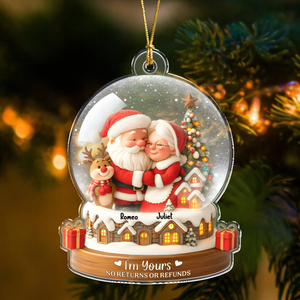 Santa Couple With Cozy Hug Christmas - Personalized Acrylic Ornament Gift for Couples CH07 899508