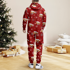 Custom Dog Photo Santa Christmas Onesie Pajamas CH07 899306