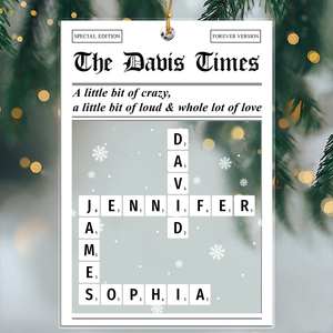 The Family Times Custom Family Name Crossword Acrylic Ornament Christmas Gift For Family CH07 899744