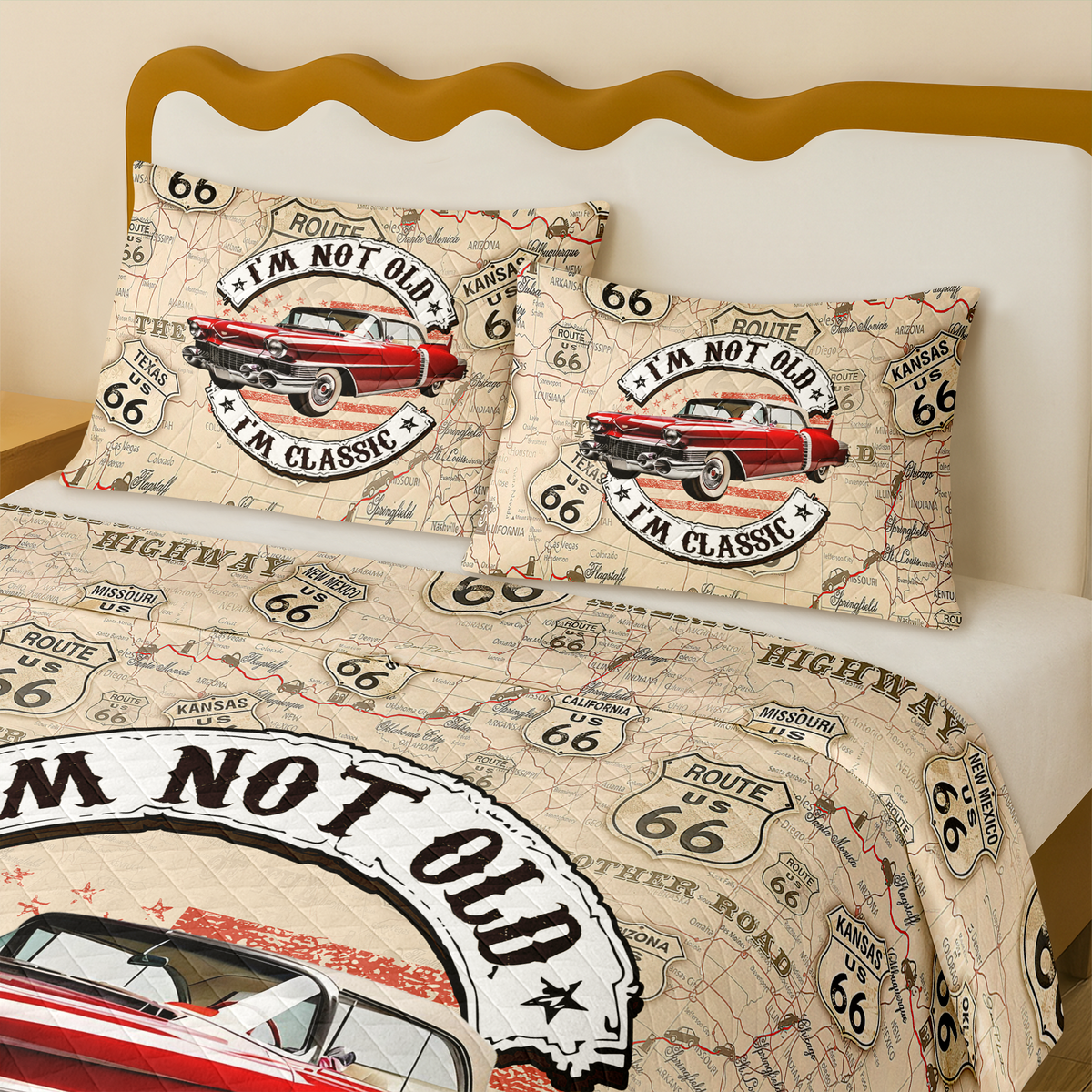 This Is How I Roll - Custom Vehicle Photo Upload Car Route 66 Quilt Bedding Set CH07 895594