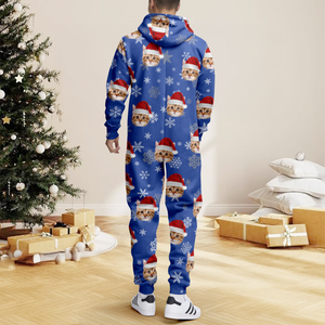 Custom Cat Photo Santa Christmas Onesie Pajamas CH07 899308