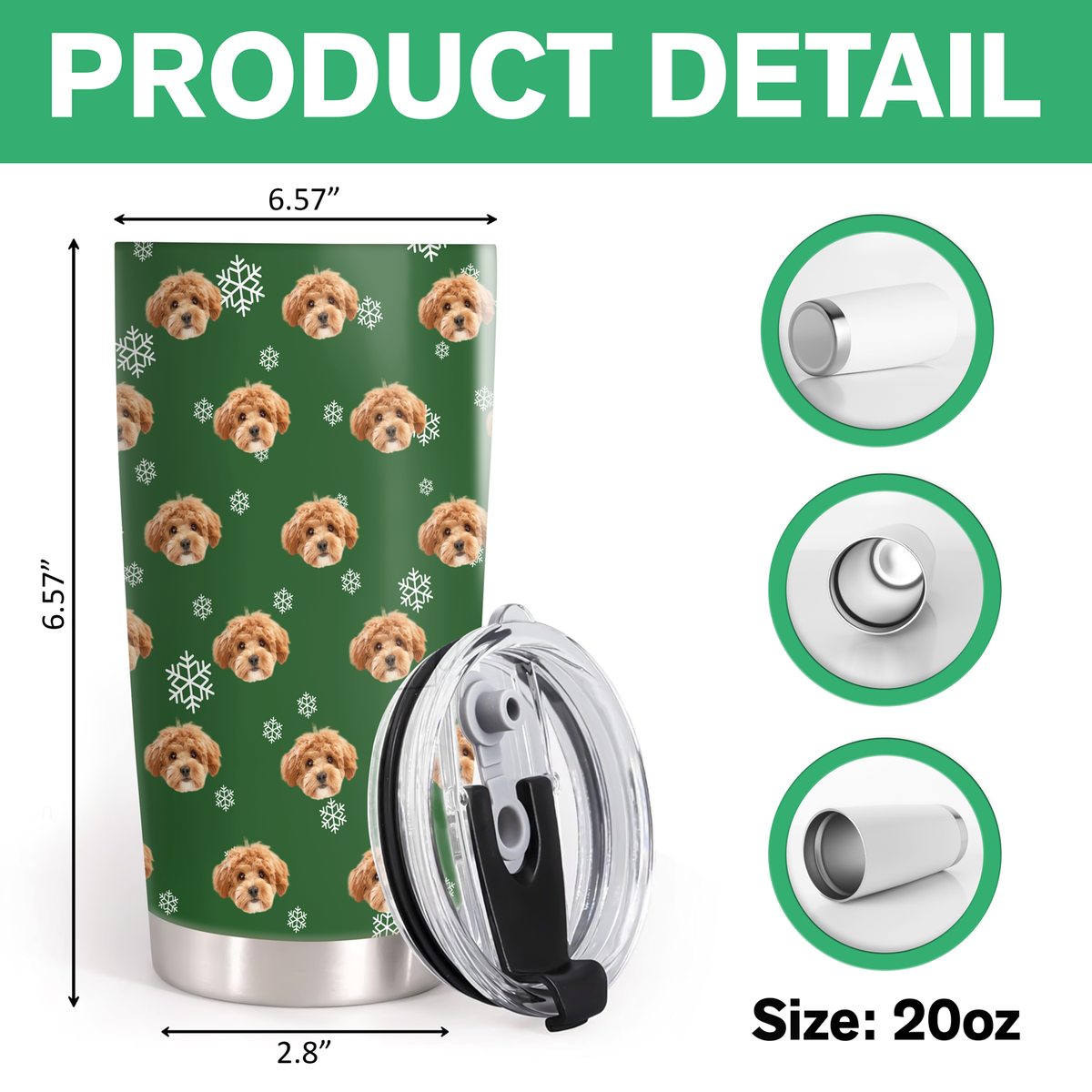 Custom Dog Cat Pet Photo Fat Tumbler Christmas Gift for Pet Lovers HA75 898298