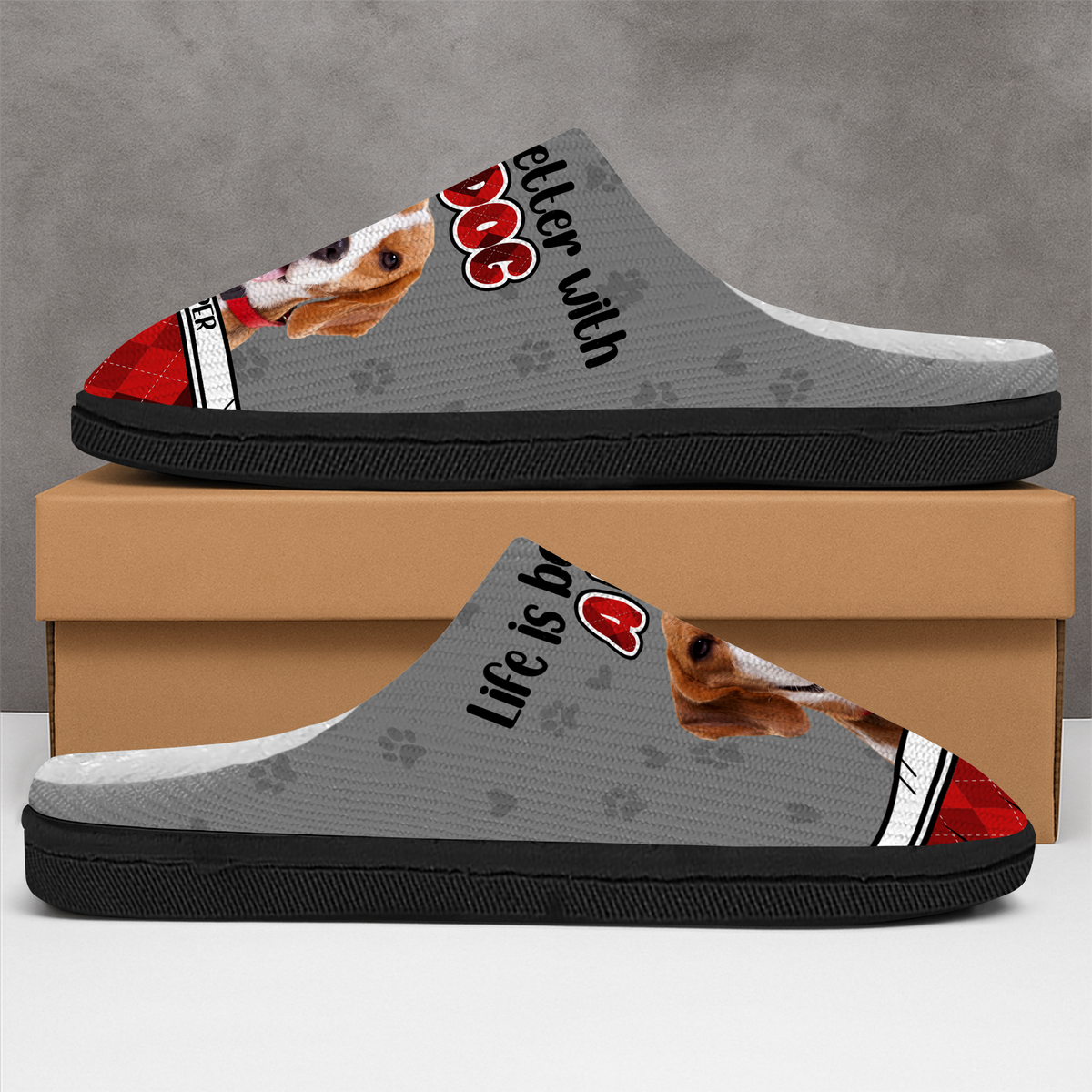 Custom Photo Life Is Better With A Dog Slipper TH10 896251