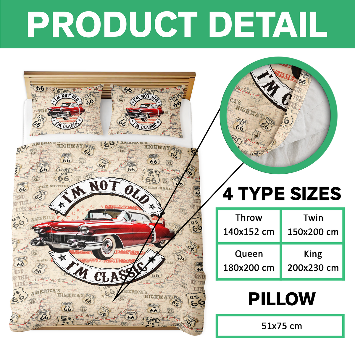 This Is How I Roll - Custom Vehicle Photo Upload Car Route 66 Quilt Bedding Set CH07 895594