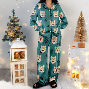 Custom Cat Face Photo Pajamas Christmas Gift For Cat Lovers CH07 899578