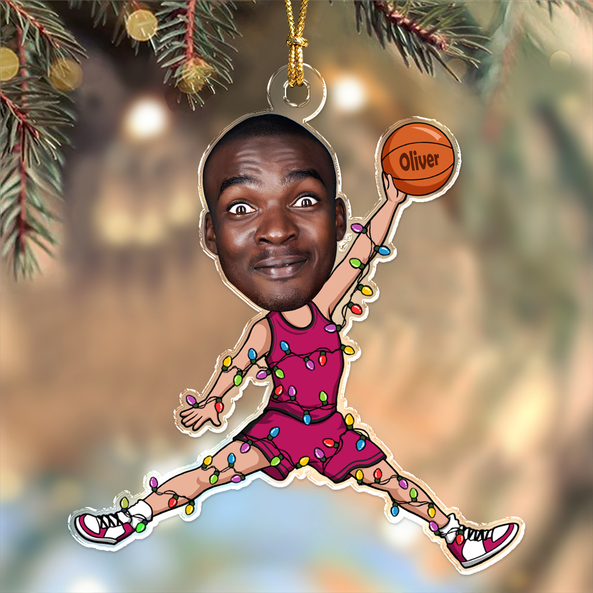 Custom Photo Basketball Players Personalized Acrylic Ornament HA75 897822