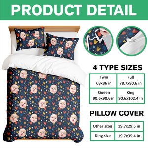 Custom Face Kid Family Quilt Bedding Set Family Gift HA75 898226