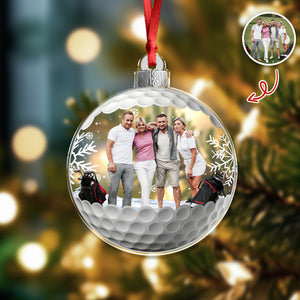 Custom Photo Golf Friends Christmas Acrylic Ornament HA75 897132
