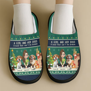 Personalized A Girl And Her Dog Slipper For Dog Lover TH10 896335