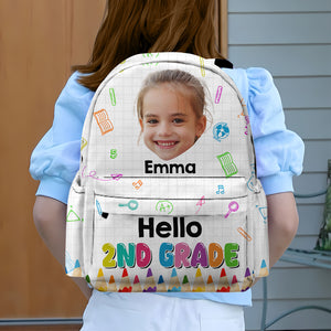 Custom Cute Kid Photo Hello School Backpack Back To School Gift CH07 896068