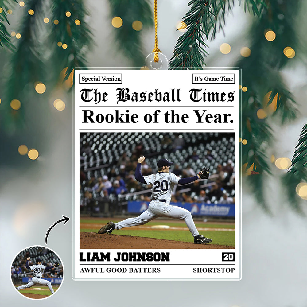Custom Photo The Baseball Times Acrylic Ornament HA75 897212