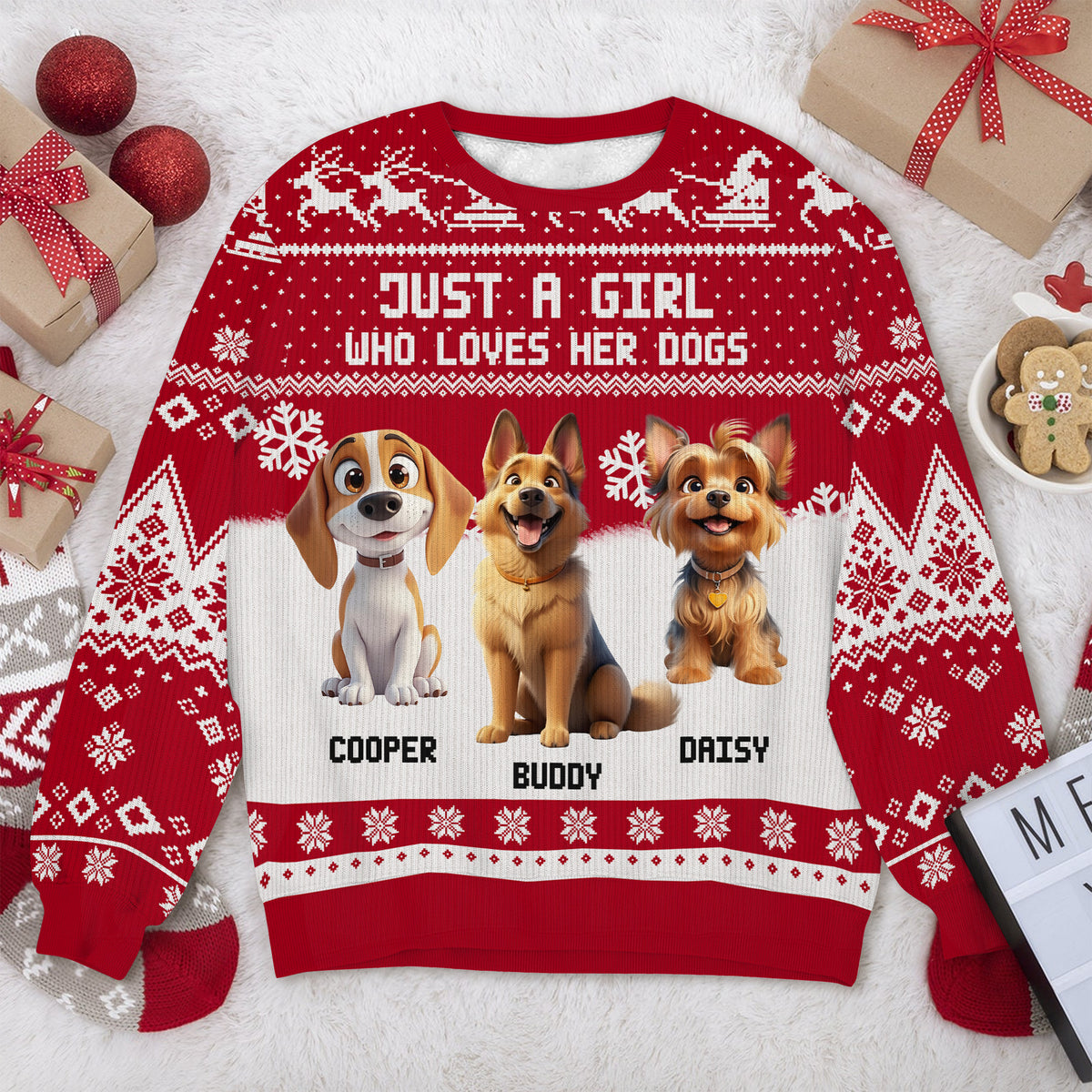 Just A Girl Who Loves Her Dog Christmas Ugly Sweater TH10 896289