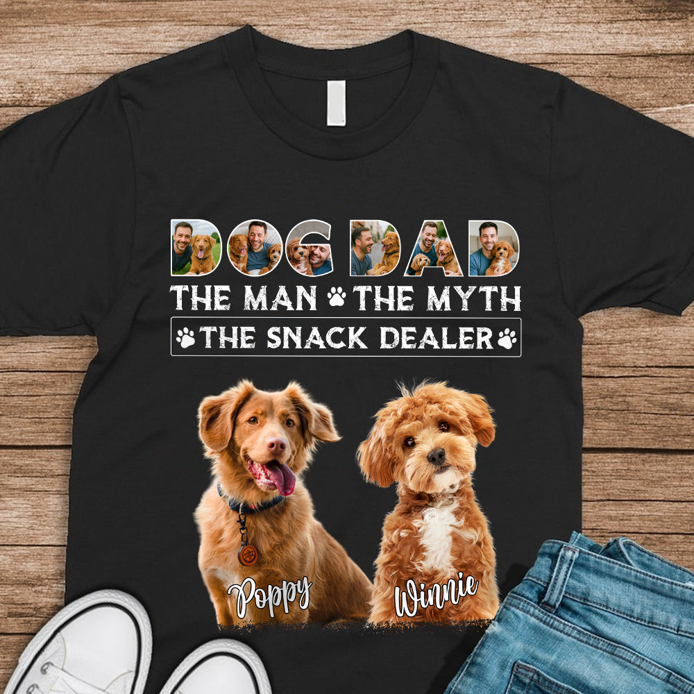 Dog Dad The Man The Myth The Snack Dealer Custom Photo Dog Dad Shirt CH07 895890