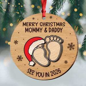 Christmas Baby Shower - Personalized Wood Ornament Gifts For New Moms, New Dads, New Parents CH07 899282