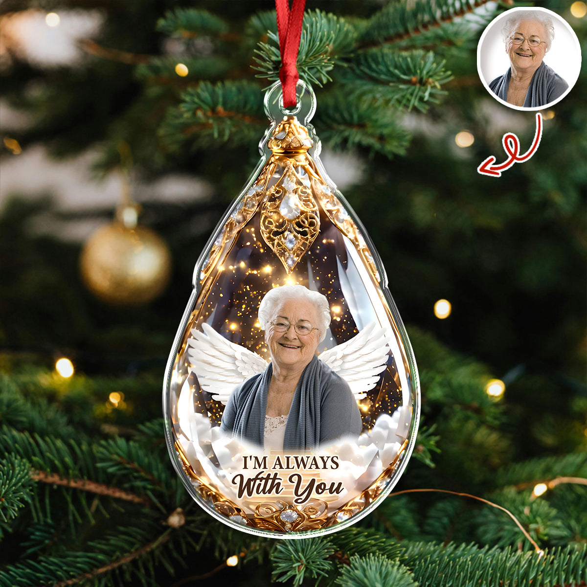 Custom Photo I'm Always With You Memorial Acrylic Ornament HA75 898134
