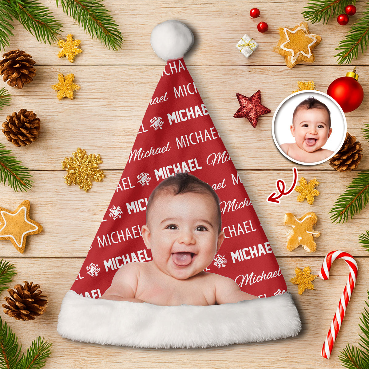 Custom Photo Santa Hat For Family Gift LM32 895081