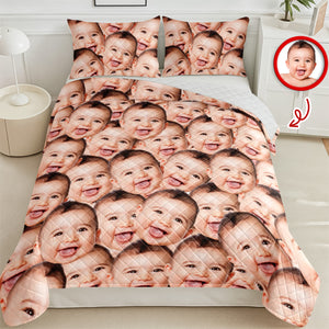 Custom Funny Photo Portrait Bedding Set Birthday, Christmas Gift For Family CH07 899650