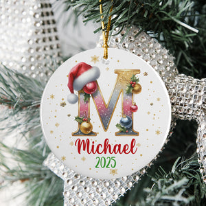 Custom Name With Alphabet Letter Ceramic Ornament For Christmas TH10 896311