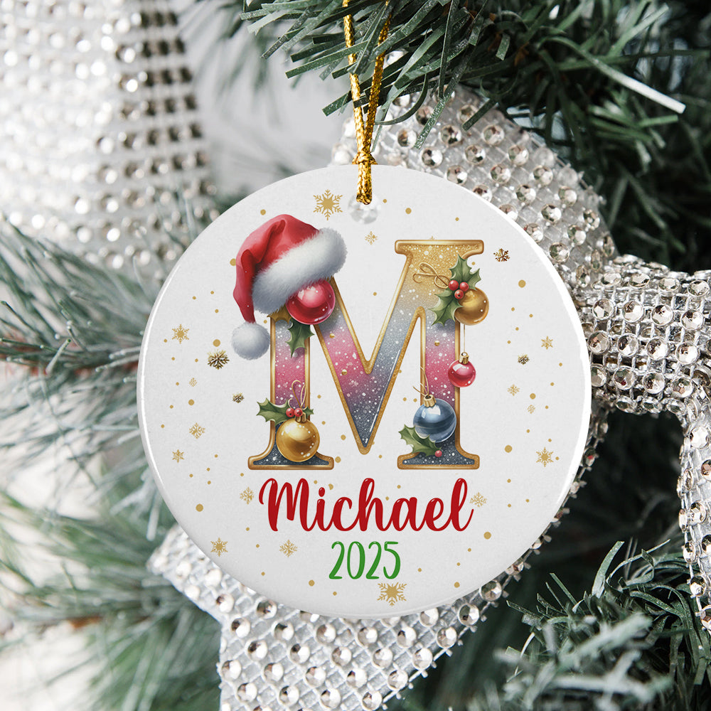 Custom Name With Alphabet Letter Ceramic Ornament For Christmas TH10 896311