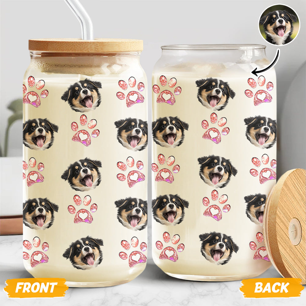 Custom Photo Dog Cat Pet Glass Can With Lid For Dog Cat Lovers HA75 898488
