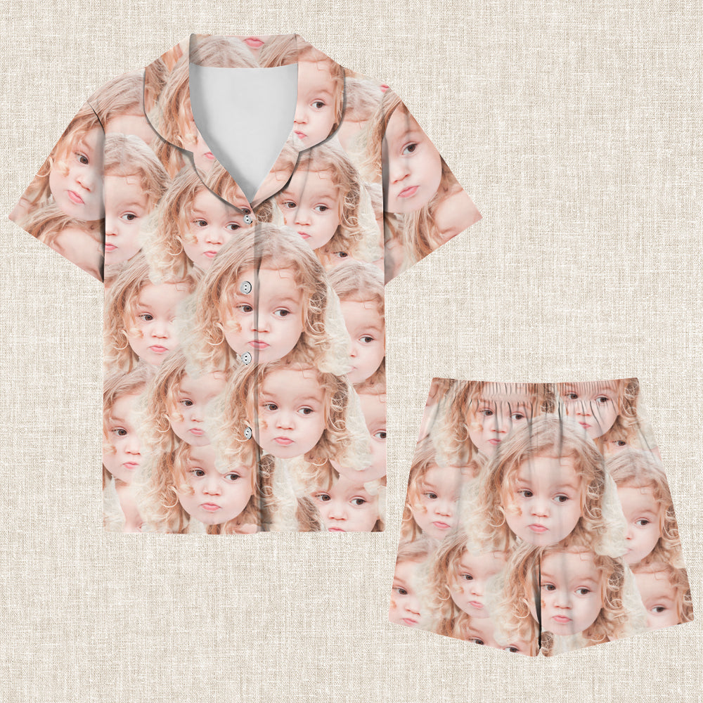 Custom Cute Photo Portrait Family Short Pajamas LM32 893721