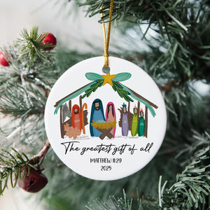 The Greatest Gift of All - Personalized Nativity Christmas Ceramic Ornament LM32 895719