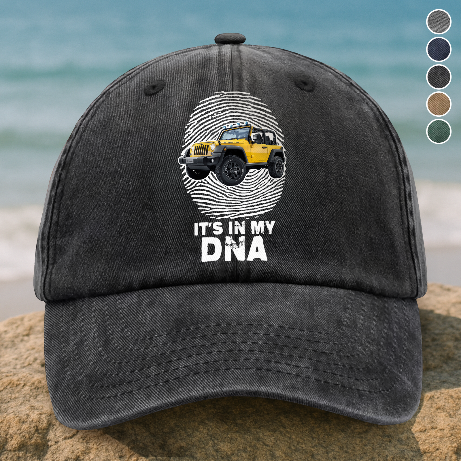 Custom Photo Car Is My DNA Washed Denim Baseball Cap CH07 896568