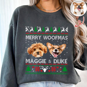 Custom Dog Photo Ugly Christmas Sweatshirt For Dog Lovers TH10 896219