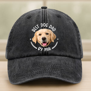 Custom Photo Best Dog Dad, Cat Dad By Par Washed Denim Baseball Cap HA75 892482
