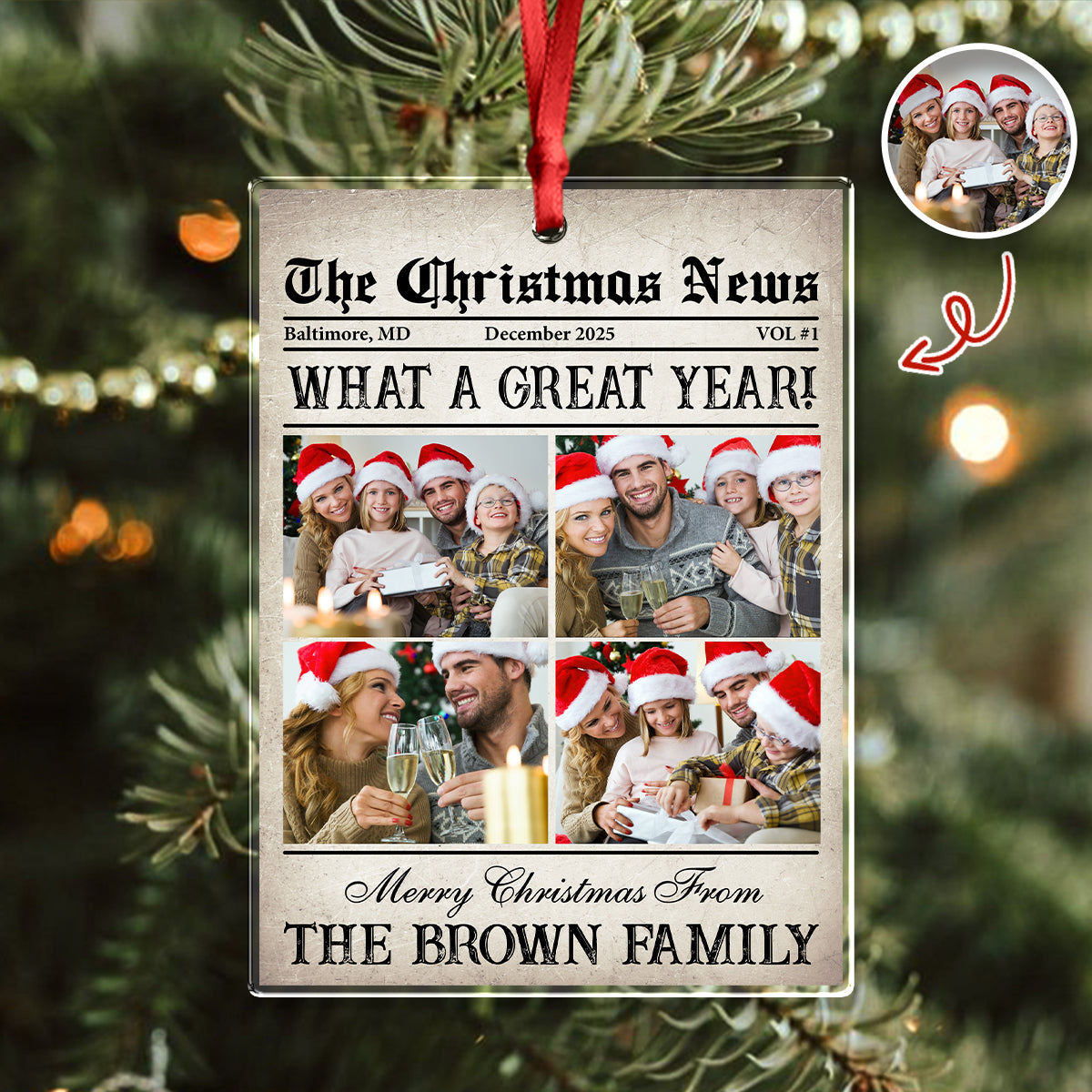 Custom Photo The Christmas News Acrylic Ornament Gift For Family HO82 894856