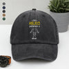 Este Abuelo Papá Pertenece A – Gorra de Mezclilla Vintage Lavada Personalizada HA75 897688