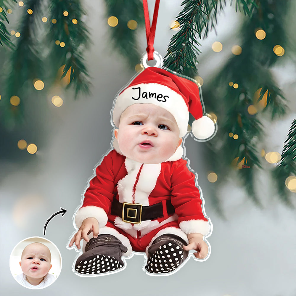 Custom Baby Santa Photo First Christmas Acrylic Ornament CH07 899028