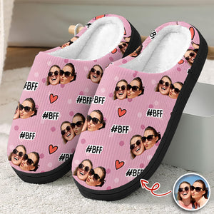 Custom Photo BFF Forever - Personalized Slippers Gift For Friends HO82 900024