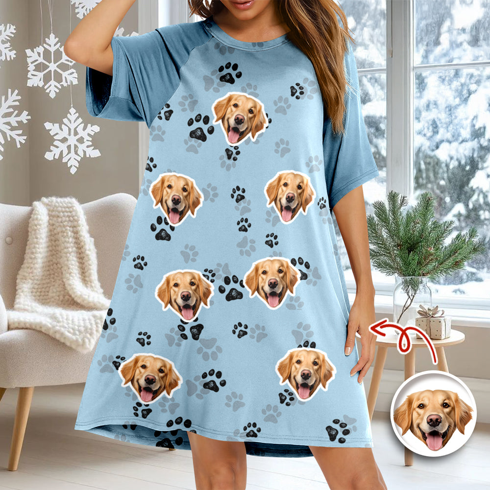 Custom Dog Face Photo Nightgown Gift For Dog Lovers CH07 910350
