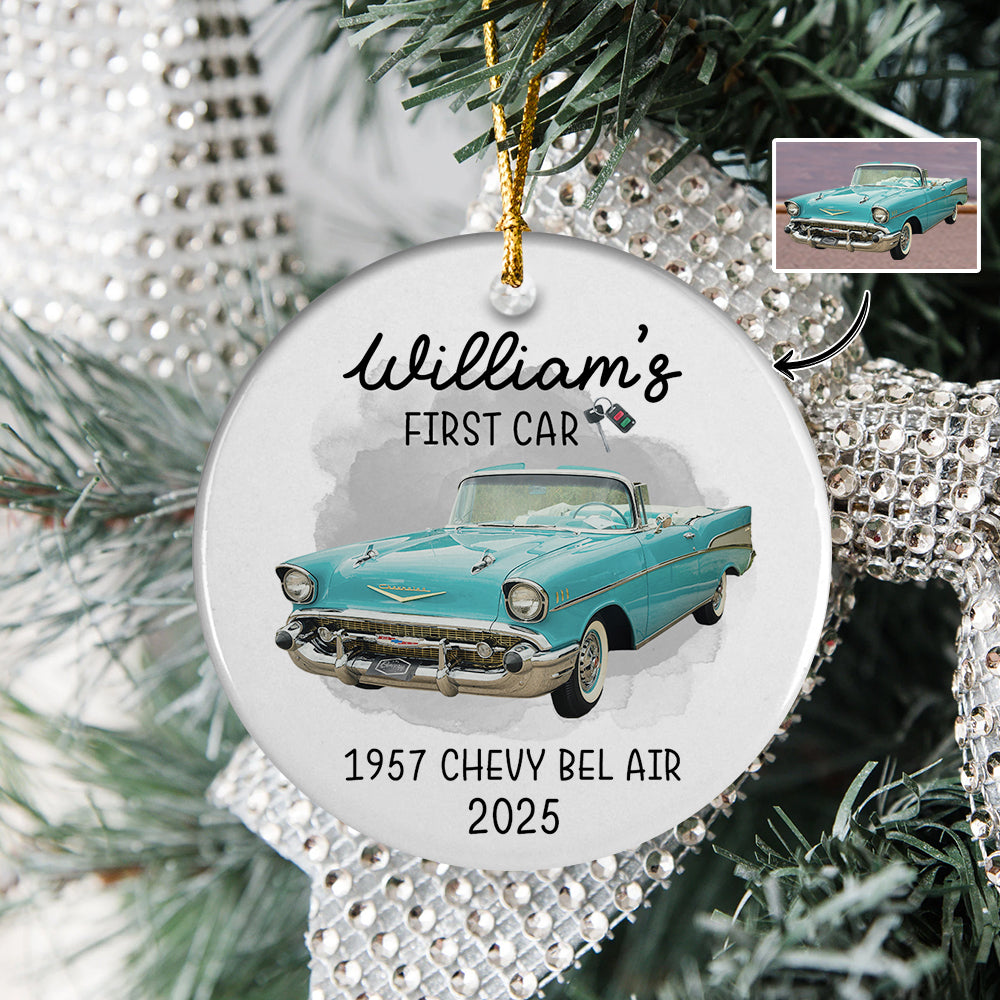 Custom Car Photo My First Car Keepsake Christmas Ceramic Ornament LM32 897381