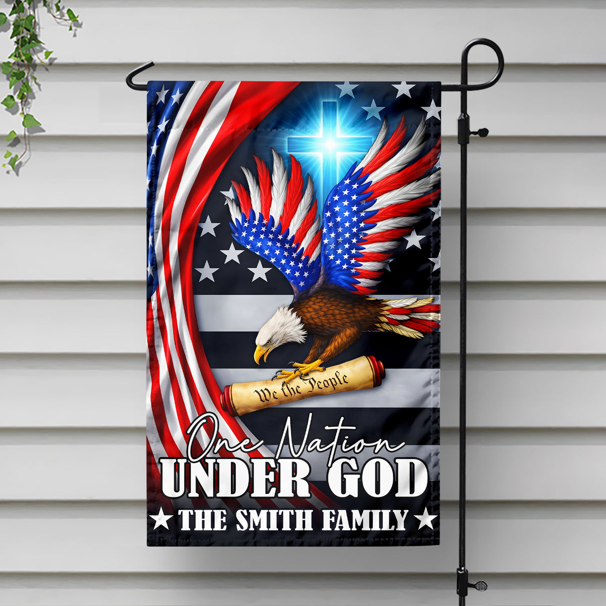 Custom Family Name One Nation Under God Patriot Eagle We The People Garden Flag HO82 900964