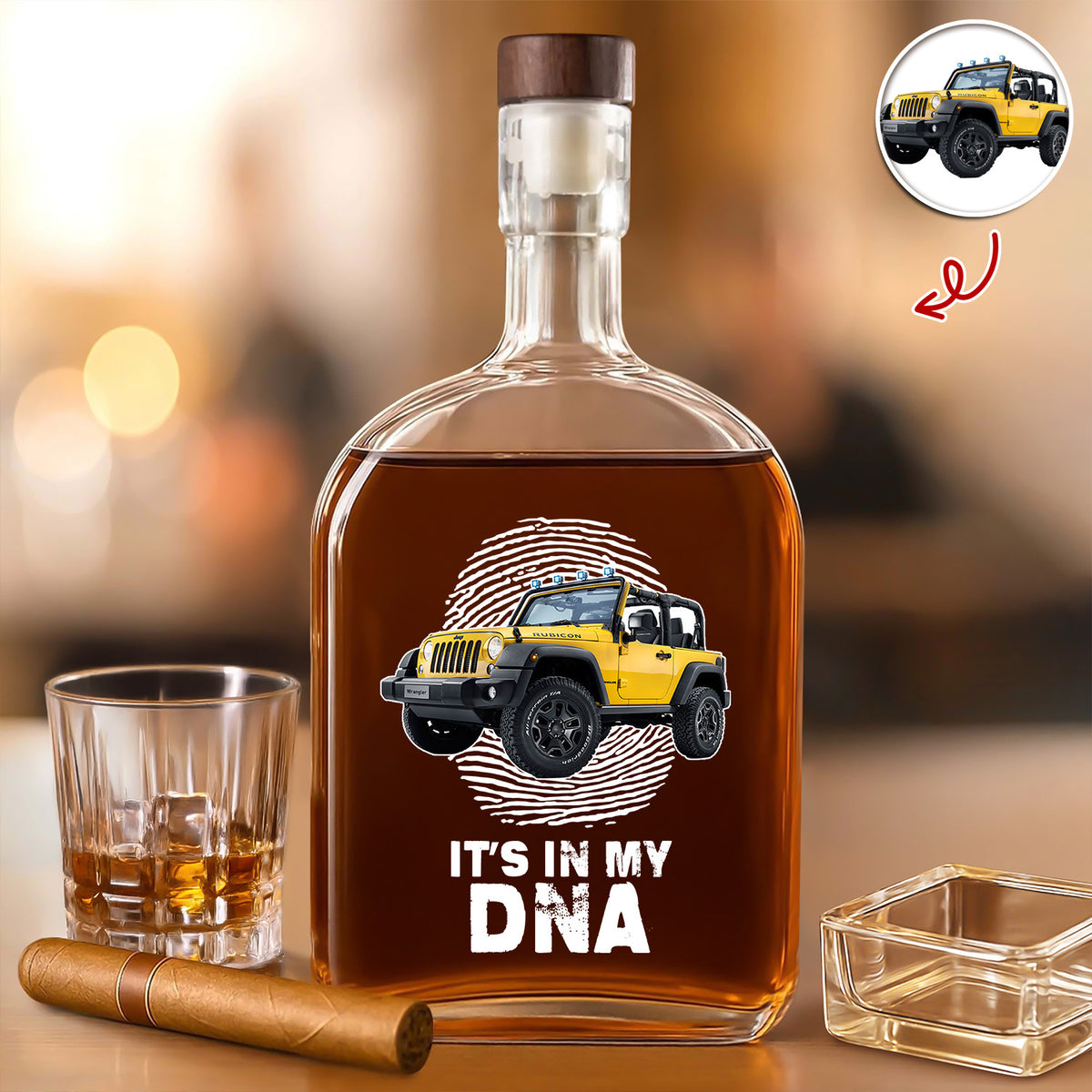 Custom Photo Car Is My DNA Whiskey Bottle HA75 897976