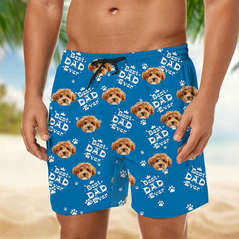 Custom Photo Best Dad Ever Family Man's Beach Short, Father's Day, Birthday Gift HO82 893972