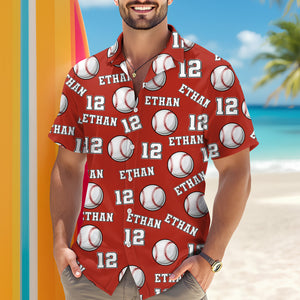 Custom Name And Number Hawaii Shirt For Baseball Player TH10 898197