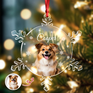Custom Photo Dog Glass Ornament Christmas Gift For Dog Lovers CH07 899088